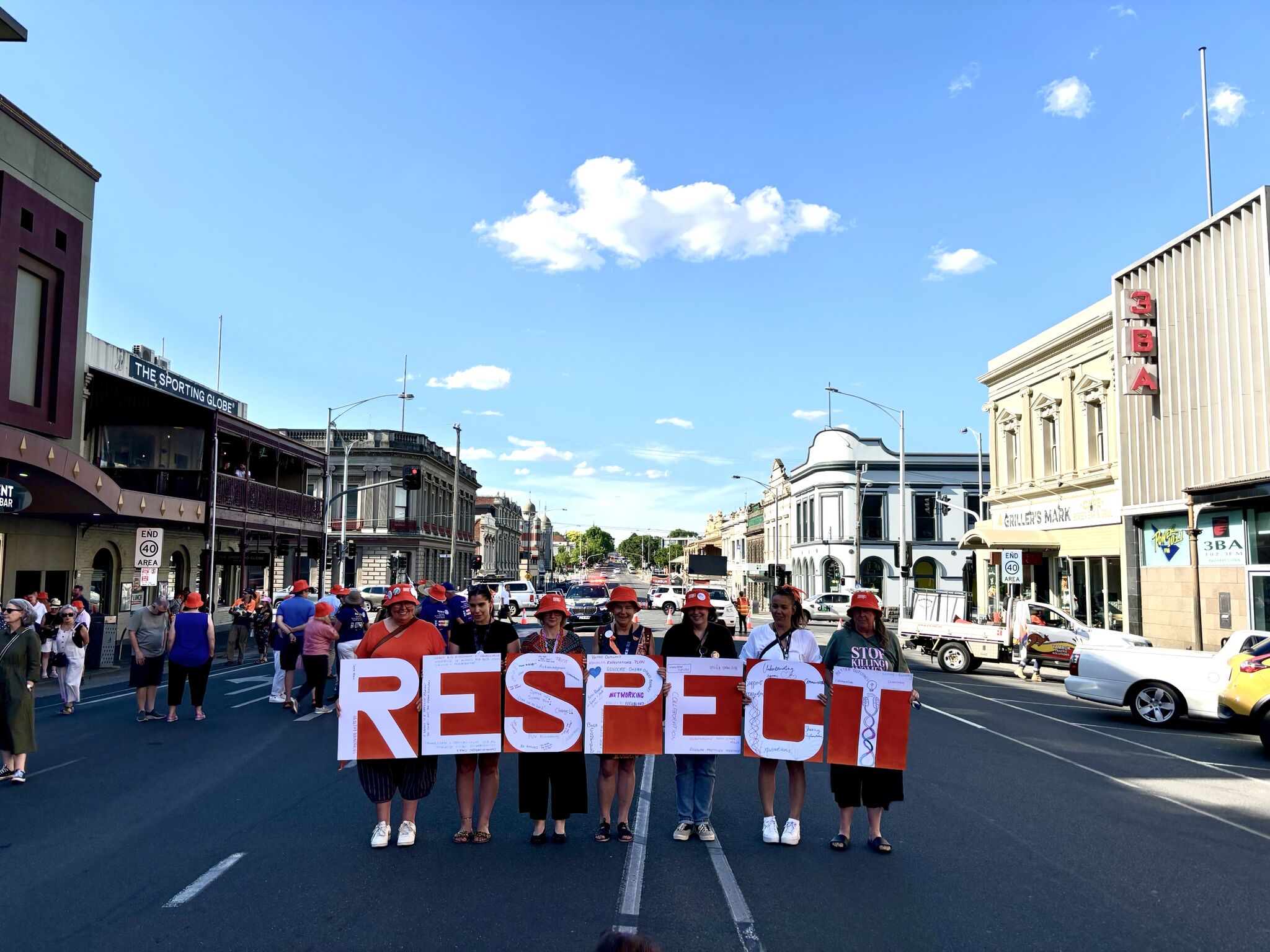 Crowd walking in Ballarat